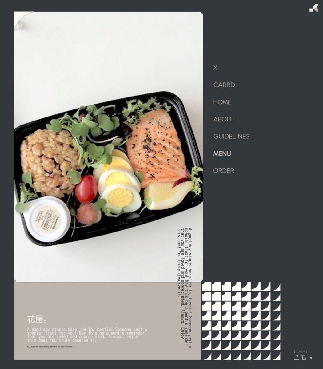 komoberyse's tweet photo. ⠀⠀

͏   KOMO   ꗃ   甲賀
   yse sent a delivery
   for you @crusiades.
  ﹢   eat well 🫶

⠀⠀ https://t.co/IX2Py6xgNs