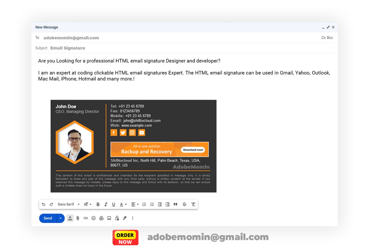 EmailSignature0's tweet image. If you Are Searching For a personal or Company HTML E-mail signature &amp;amp; Animated Email signature You are In Right Place :

An Animated HTML Email Signature gives your emails more attraction to your clients. #emailsignaturehtml
#htmlemailsignature
#htmlsignature