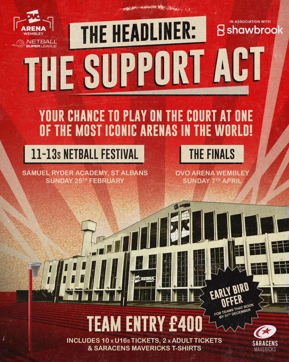 LDNMavericks's tweet photo. Introducing The Headliner Support Act.

We're thrilled to launch The Support Act, in association with @ShawbrookBank.

A tournament for 1⃣1⃣-1⃣3⃣ year olds, with the finals played at @OVOArena before The Headliner.

Register your team 👉 https://t.co/jZp526g5Id

#BeAMaverick🖤❤ https://t.co/ASeRHixtum