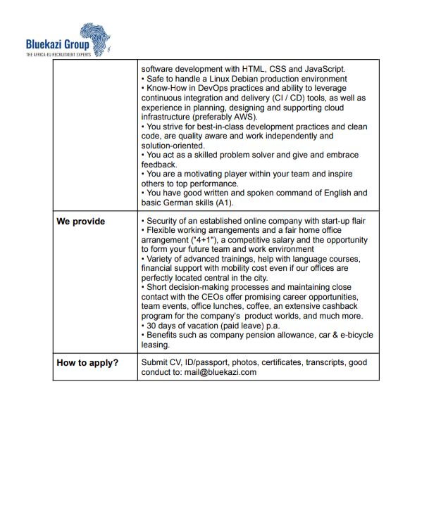Are you a Full Stack Developer with experience and expertise ready to utilize your skills on an international level? We are looking for you! We have the following position open and are accepting applications on mail@bluekazi.com
#fullstackdeveloper #seniorrole #workingingermany