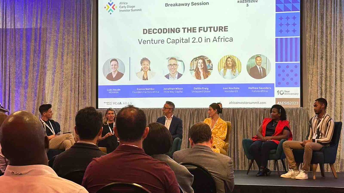 VC4A_Africa's tweet image. Live footage from our exciting #BreakawaySessions— we’re discussing emerging technologies, investing in nature, climate smart agriculture, catalyzing female fund managers, and more 🚀 #AESIS2023 #AESIS2023xVC4A