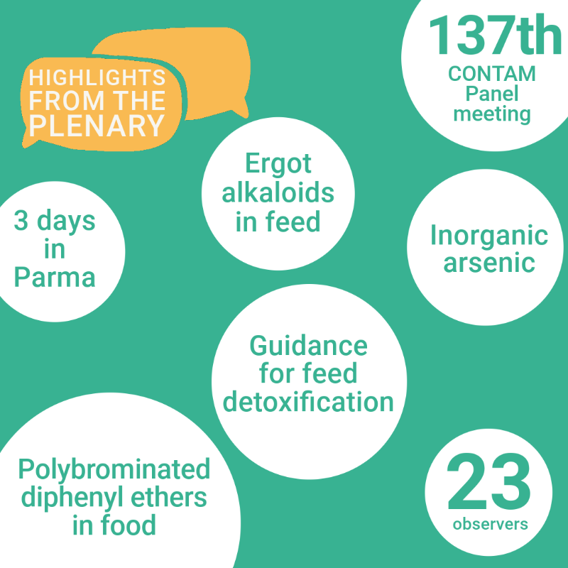 EFSA_EU's tweet photo. Have you missed our latest open plenary meeting of the Panel on #Contaminants in the Food Chain (CONTAM) ❓

🌟 Here's a snapshot of the main highlights &amp; discussions ⤵️

#OpenEFSA