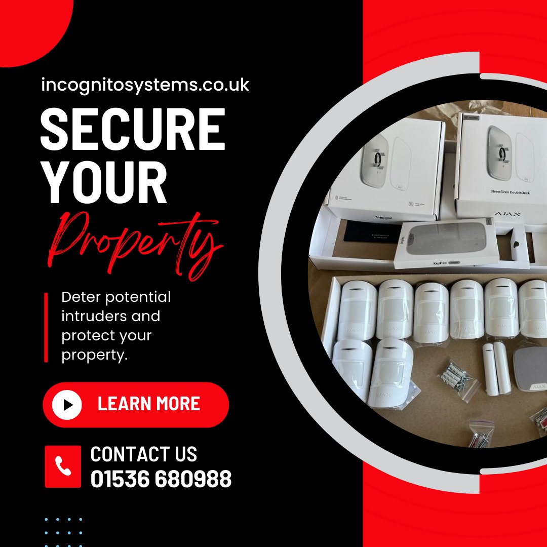 IncognitoSystem's tweet image. Keep your home and business safe with our Ajax Wireless Alarm systems!

Visit incognitosystems.co.uk to explore our range of services.

#CCTV #Alarms #Rural #Commercial #Residential