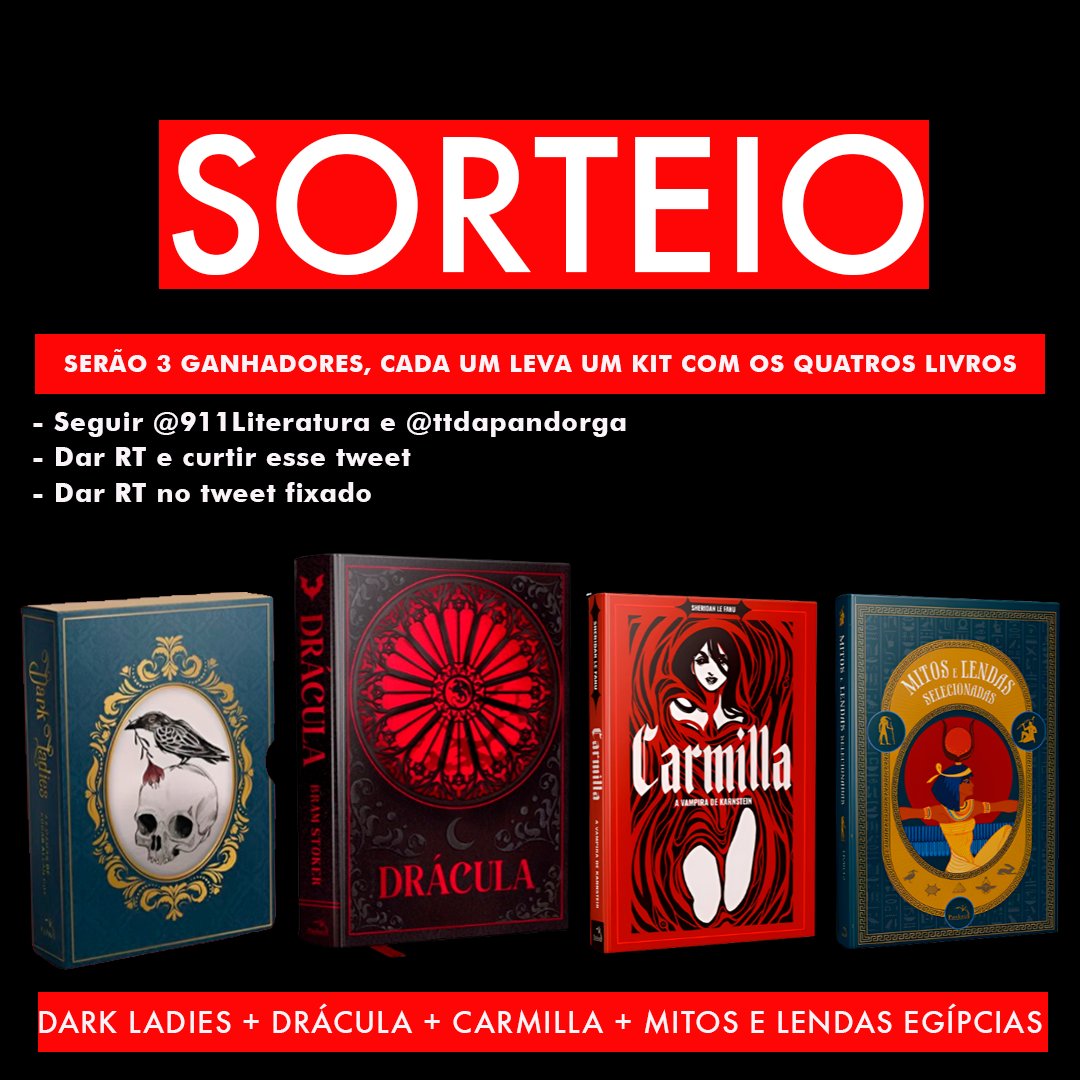 📖 SORTEIO: 3 ganhadores - Valendo um kit com os 4 livros da imagem.

regras:
- seguir <a href="/911Literatura/">911LITERATURA 🚨📙 Ofertas de Livros</a> e <a href="/ttdapandorga/">Editora Pandorga</a> 
- dar RT e curtir esse tweet
- dar RT no tweet fixado

📅 Resultado: 16/12/2023