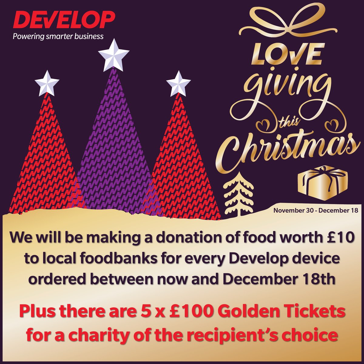 We are excited to launch our "Love Giving" campaign today in the run-up to Christmas.

For every one of our devices dispatched until December 18th, we are pledging a donation of food worth £10 to a local foodbank to provide a benefit for people in need.

#Christmas #GivingBack