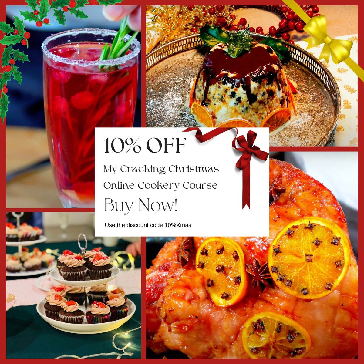 Cfulvio's tweet image. The perfect gift! Claim a 10% discount on my Cracking Christmas Online Cookery Course! 🚨🎄🎅

Avoid holiday dinner disappointments by perfecting the most exciting meal of the year! 🫶

Click bit.ly/3smOcPG apply code 10%Xmas at checkout  👈

#discount #cookerycourse