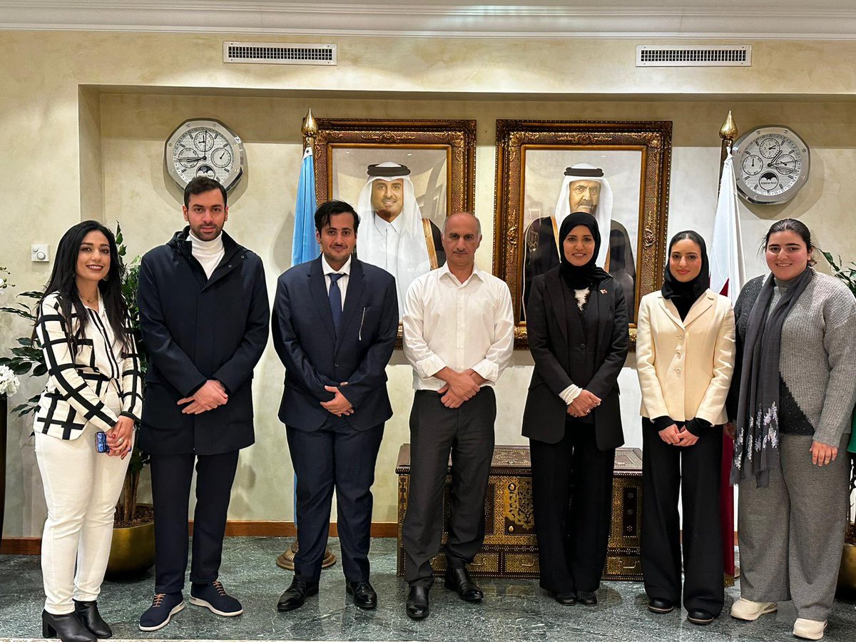 QatarPR_Geneva's tweet photo. سعدت باستقبال وفد @MCITQatar  خلال رحلتهم التدريبية في جنيف مع @GIHR_Official وحديث متنوع حول شغفهم بمنهجية وتحديات تحقيق #أهداف_التنمية_المستدامة الخاصة بنظم المعلومات والتكنولوجيا واكتشاف سبل ذلك من خلال منظومة #الأمم_المتحدة وآلياتها المختلفة.
 نعول عليكم وأمثالكم لمستقبل 🇶🇦 https://t.co/DbfiujqqQD