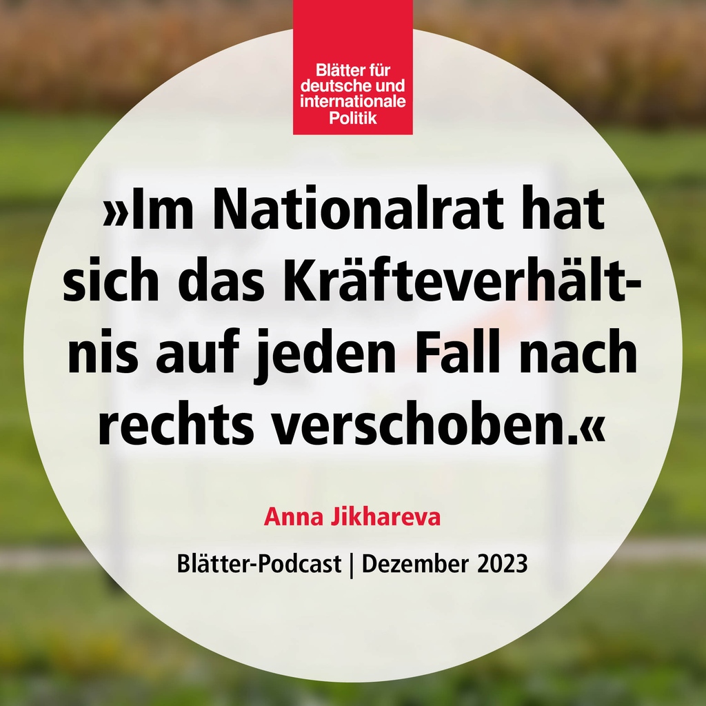 Wie rechts ist die Schweiz nach den Wahlen vom 22. Oktober? Und wo in welchen Bereichen besteht Hoffnung auf eine progressive Politik? Über diese Fragen habe ich in der aktuellen Ausgabe der @blaetter geschrieben – und im dazugehörigen Podcast gesprochen: blaetter.de/podcast