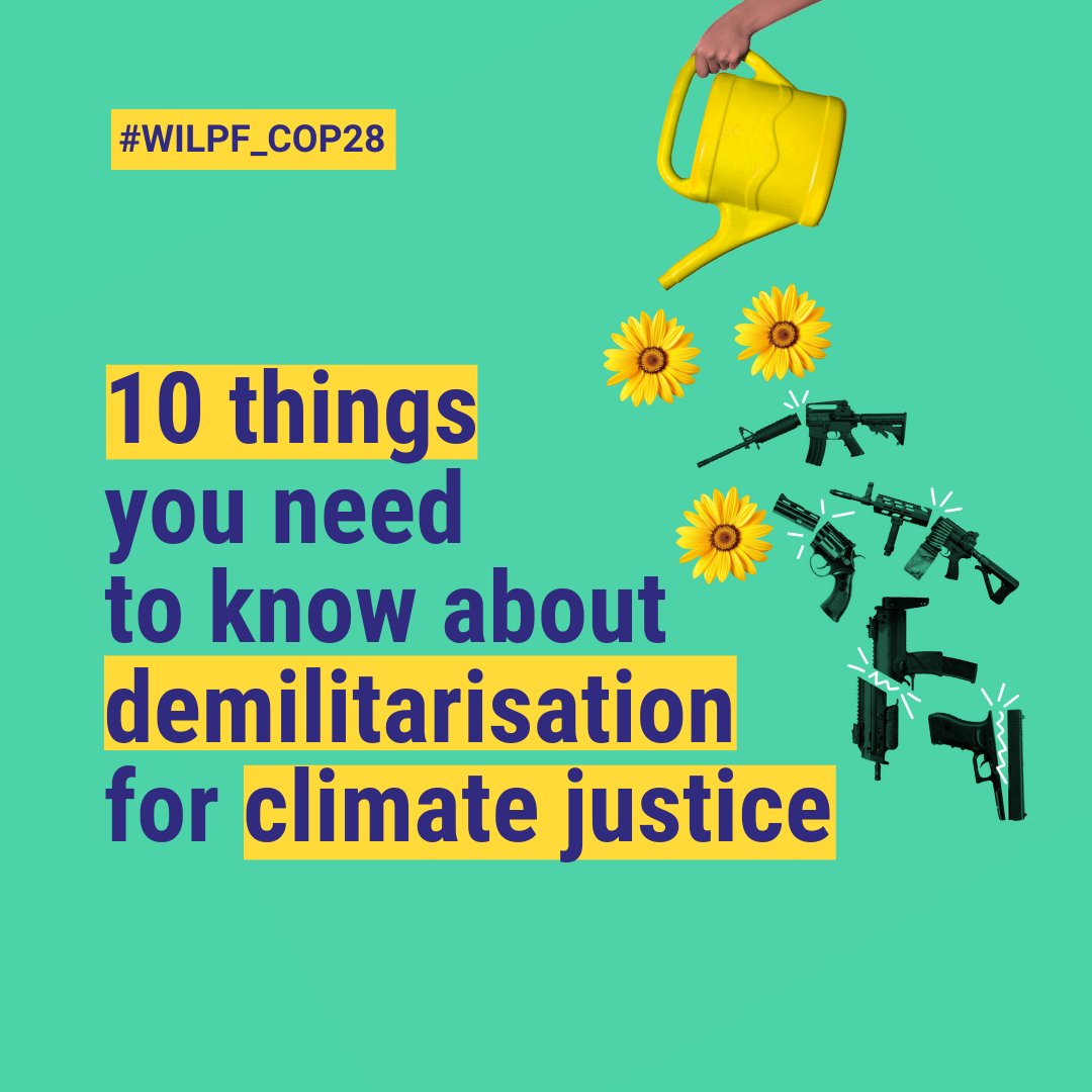 🌱 Halfway through #COP28, learn more about #demilitarisation and why it is crucial to achieving a more #sustainable and #peaceful future.

Read the 10 things to know about demilitarisation for #climatejustice from an intersectional feminist perspective 👉 t.ly/vniq7