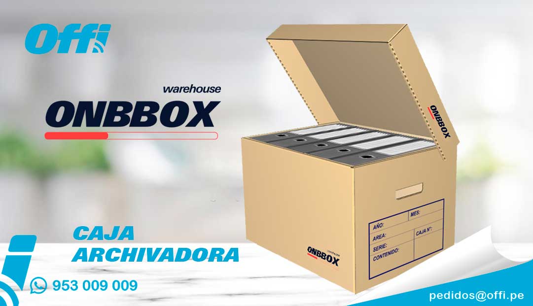 Caja archivadora de cartón con tapa Cofre ONBBOX