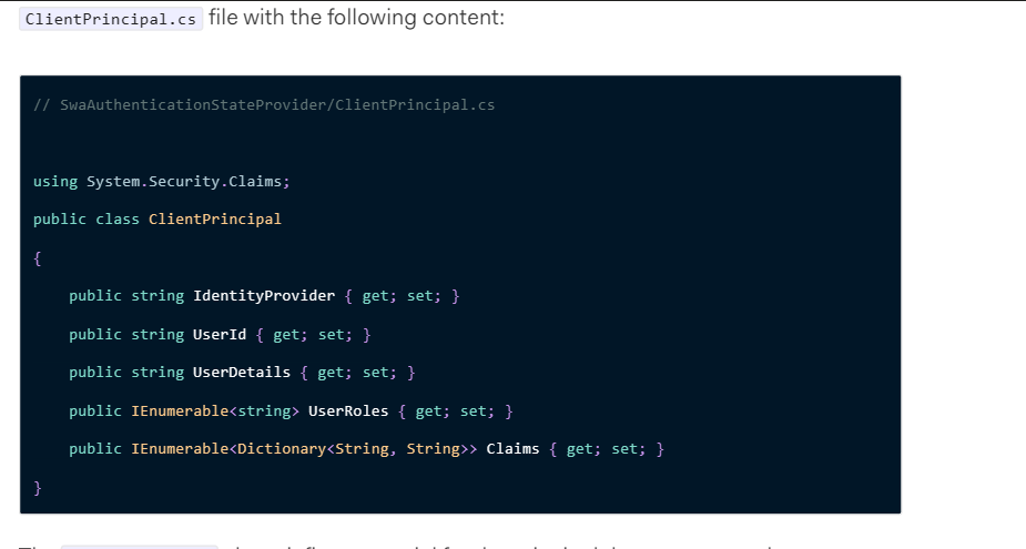 augvcor's tweet image. Hey @andychiare,  while using the below as an awesome @auth0 reference for deploying  #BlazorWASM on @AzureStaticApps [IMO its still for #dotnet7 ]

1. Nullable Reference Types: Guidance for which  properties of ClientPrincipal should be required or not

auth0.com/blog/support-a…