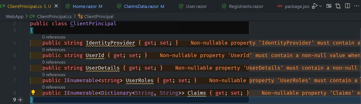 augvcor's tweet image. Hey @andychiare,  while using the below as an awesome @auth0 reference for deploying  #BlazorWASM on @AzureStaticApps [IMO its still for #dotnet7 ]

1. Nullable Reference Types: Guidance for which  properties of ClientPrincipal should be required or not

auth0.com/blog/support-a…