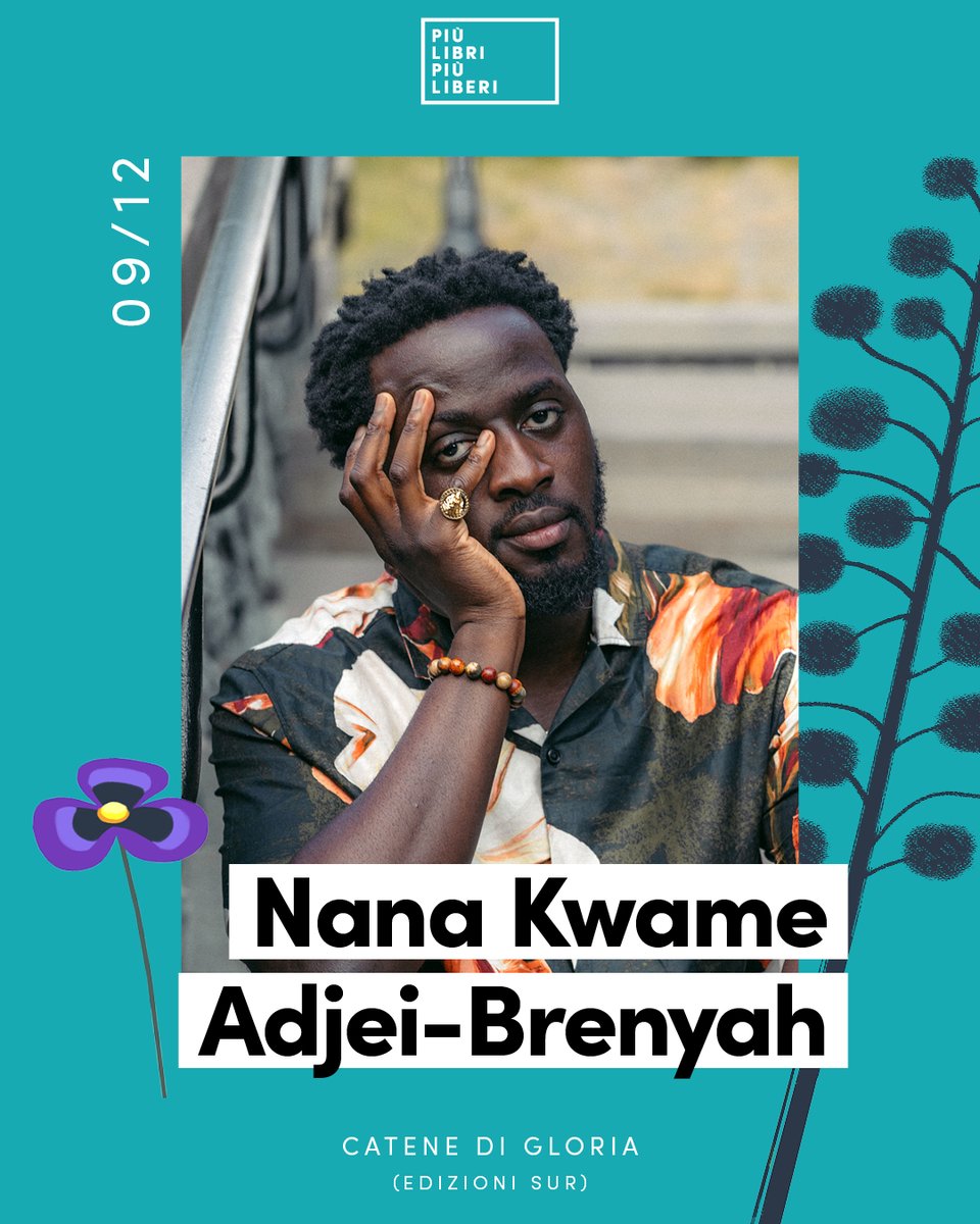 📆 9 dicembre 📍Sala Sirio Nana Kwame Adjei-Brenyah presenta il suo primo, distopico libro “Catene di gloria”, finalista al National Book Award 2023 (Fiction). Intervengono l’autore e Peppe Fiore. Traduzione consecutiva Martina Testa. A cura di @edizioniSUR. #piulibri23