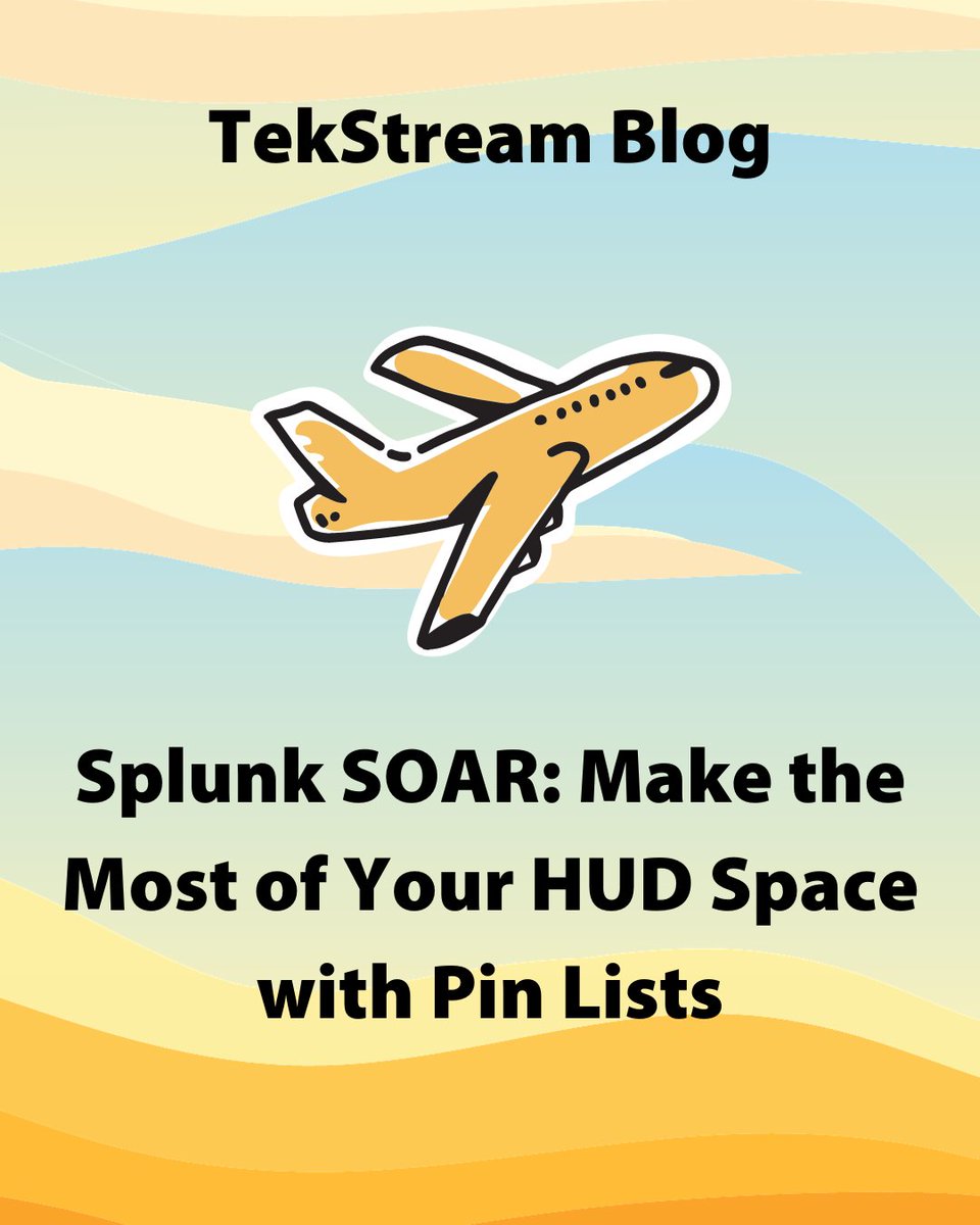 If you use @splunk SOAR, make the most of your HUD Space with the tips in our latest blog: tekstream.com/blog/splunk-so…

#splunk #splunkpartner #splunksoar #splunksecurity #tekstreamsplunk