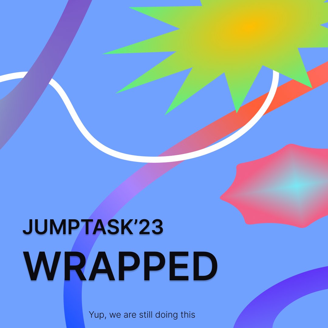 JumpTask_app's tweet photo. 🔵 The moment has arrived!

Introducing JumpTask'23 Wrapped, ready to serve (some numbers)! 💅🏻

Let's rejoice in the vibrant year of 2023 and make it a celebration to remember! 🧵⬇️

#SpotifyWrapped