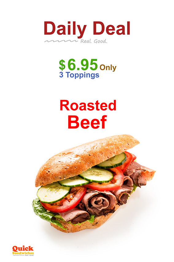 QuickSandwiches's tweet photo. Deal of the day is: ROAST BEEF, MADE IN HOUSE
REGULAR PRICE: $10.85
#BEEF , #roastbeef , #sandwichoftheday, #special, #dealoftheday, #Deals , #deal, https://t.co/F9gm2HCcFz