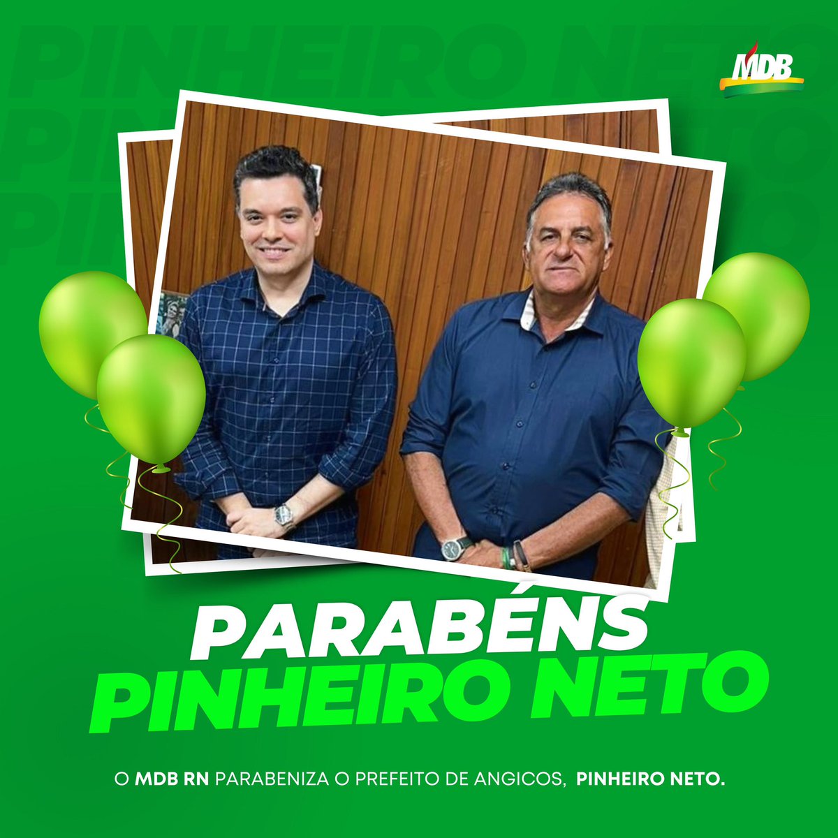 mdb_rn15's tweet photo. Último dia de novembro com festa na cidade de Angicos. Hoje (30), é o aniversário do prefeito Pinheiro Neto, e a gente manda muita energia positiva com desejos de muita saúde, paz e felicidades. Feliz aniversário, Pinheiro! 🎉🥳🎂 https://t.co/DdR96yjDGt