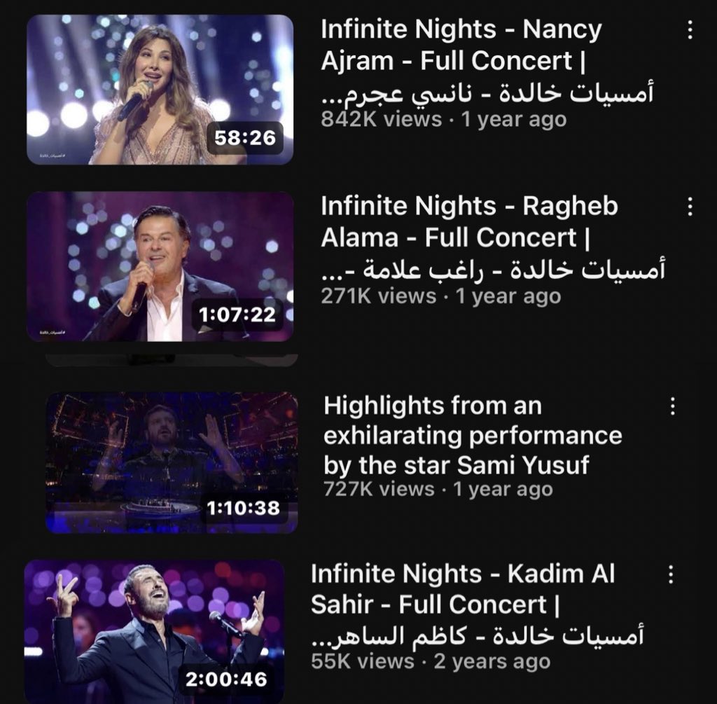 ثروباك لحفلة الفنانة الاولى #نانسي_عجرم في اكسبو دبي 2020 جابت اكتر VIEWS على يوتيوب من بين كل الفنانين اللي كانوا وهي أول فنانة عربية استدعوها لتكون بالافتتاح بهيك حدث عظيم وجديد لانها الاكتر شُهرة ونجاح ونجوميّة وصاحبه اكبر قاعده جماهيرية.
#Expo2020Dubai 
#NancyInExpo2020Dubai