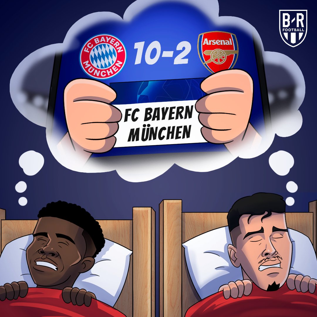Arsenal winning their group means they can't face Bayern Munich in the last  16 of the Champions League 😅, image size:1080x1080