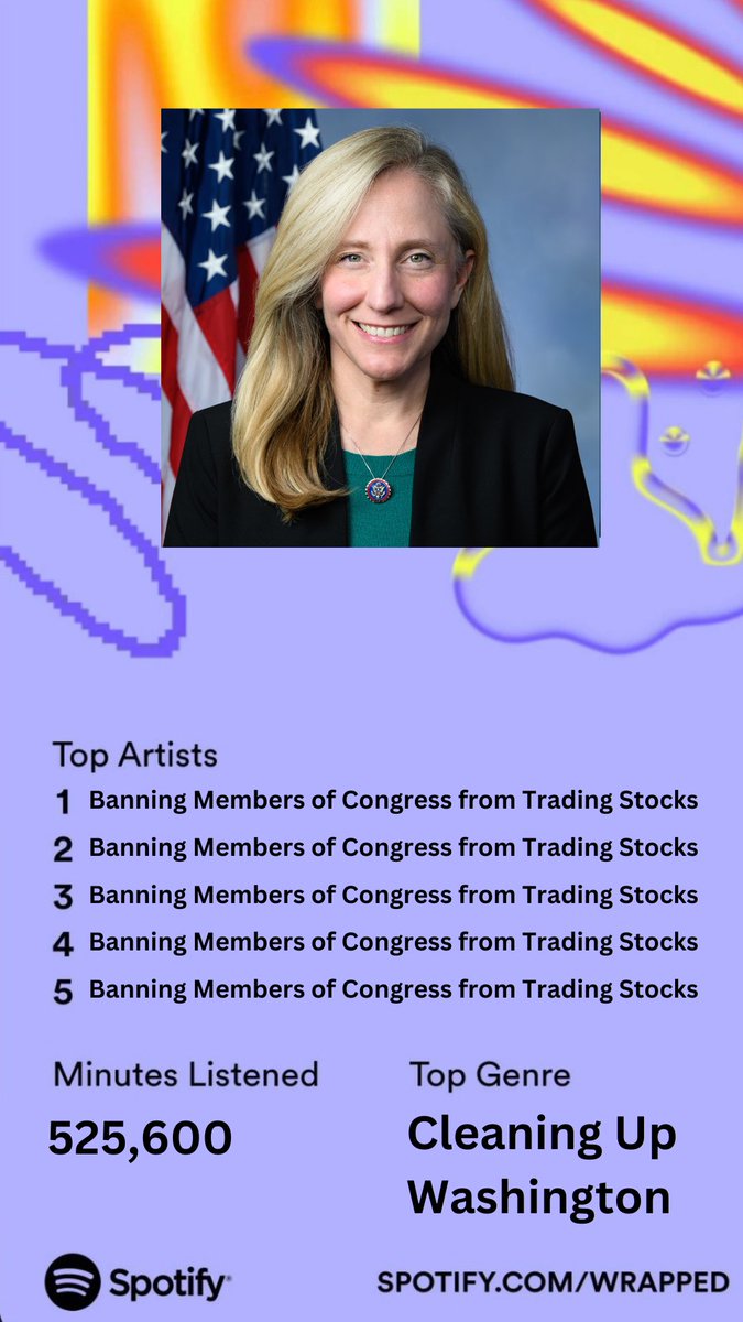 My 2023 Spotify Wrapped just dropped...

and it said that banning congressional stock trading is bipartisan, popular, AND the right thing to do.