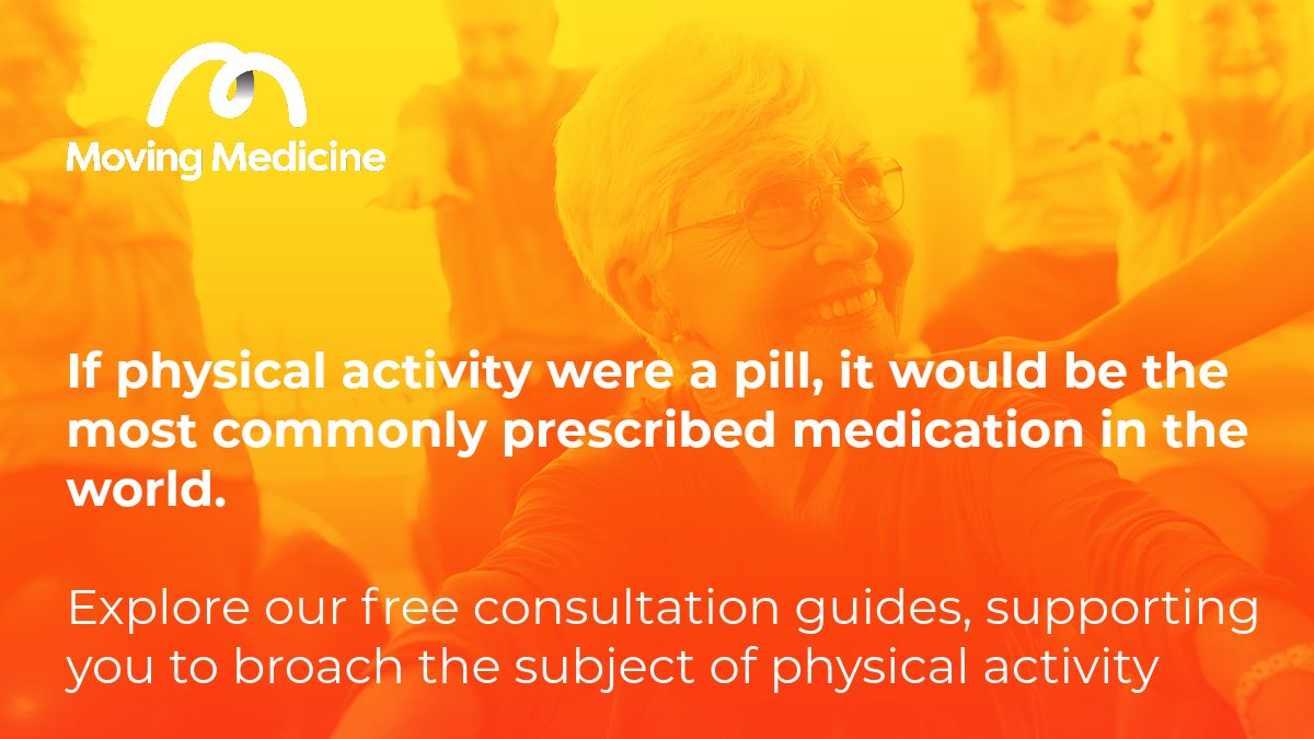 If physical activity were a pill, it would be the most commonly prescribed medication in the world. No other intervention has such wide-reaching benefits. Our free consultation guides can support you to broach the subject of physical activity movingmedicine.ac.uk/consultation-g…