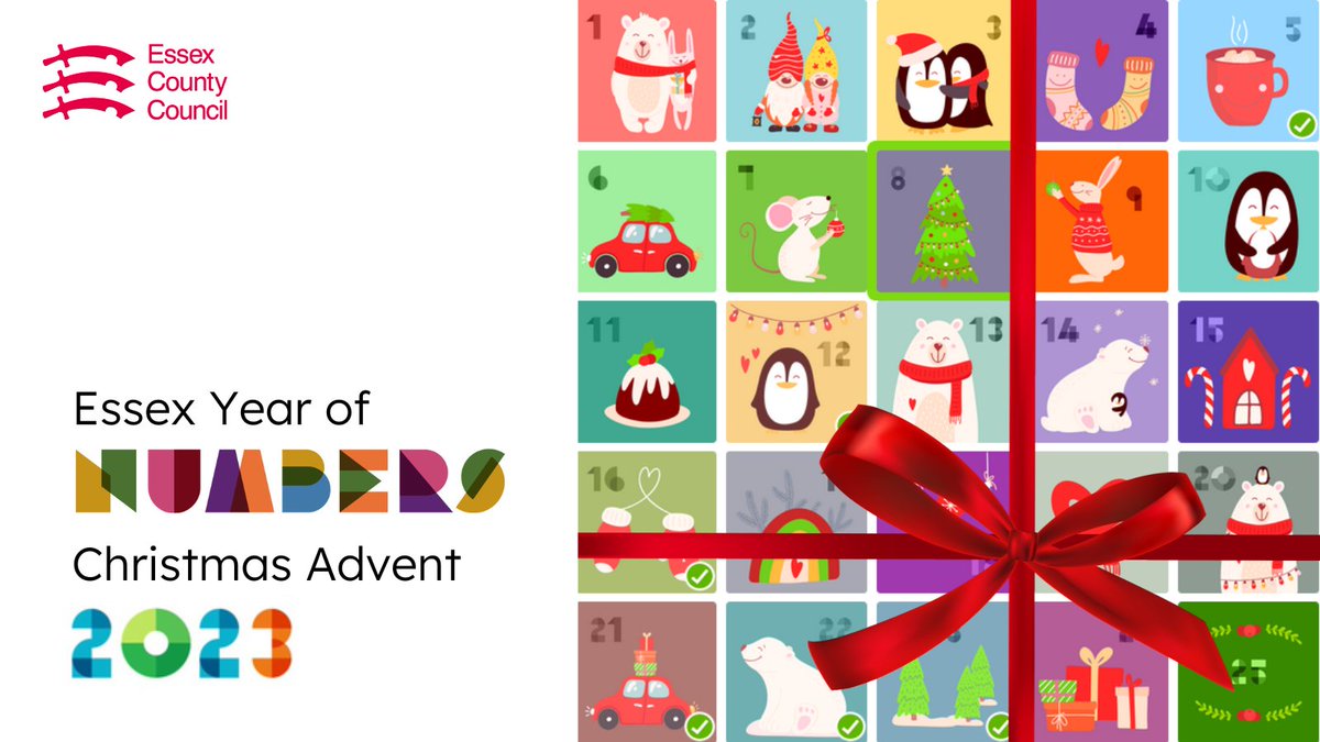 It's time for some Christmas fun with our Essex Year of Numbers Advent competition! 🎄

From Friday 1 December to Sunday 24 December, take on a daily maths puzzle on our Advent calendar. Submit your answer and be in with a chance of winning some amazing maths inspired prizes 🎁