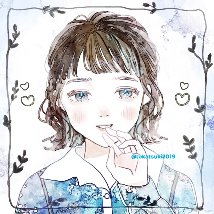 女の子描きました。
アイコン風〜 