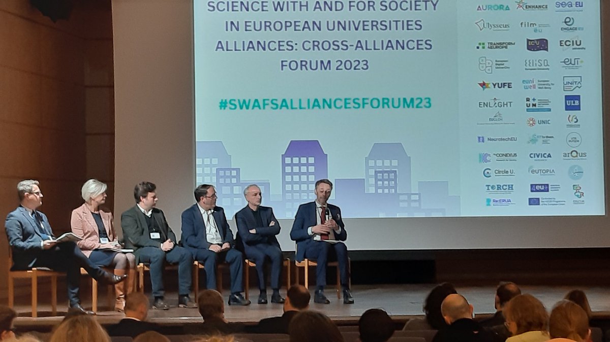 ale_caruc's tweet photo. Interesting discussion on  the future of R&amp;I in #EuropeanUniversities Alliances at the #swafsalliancesforum23. Sebastian Le Picard for #EducShare on the importance of sharing Research Infrastructures and involving local authorities @EDUCUniverCity https://t.co/7Gs8l8kFIX