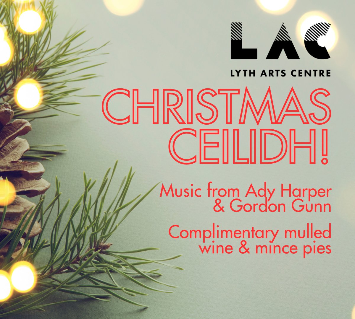 Join us for our annual Christmas Ceilidh! ⛄ Saturday 9 December (8pm-11pm) ⛄ Music from Ady Harper and his band ⛄ Complimentary mulled wine and mince pies ⛄ EVERYONE WELCOME! TICKETS: lytharts.org.uk/event/lac-chri…