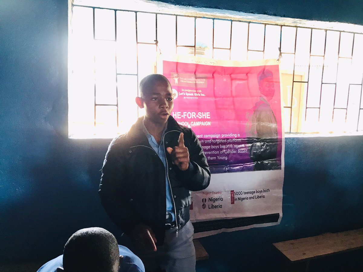 LetsspeakGirls's tweet photo. On November 25, 2023Let’s Speak,Girls Inc. visited the New Hope Christian Academy in Caldwell, Mountserrado County, Liberia in continuation of our HE for SHE Campaign. @TGPI_20 
#HeForShe
#SayNoToViolence https://t.co/6T9kzMcrSd