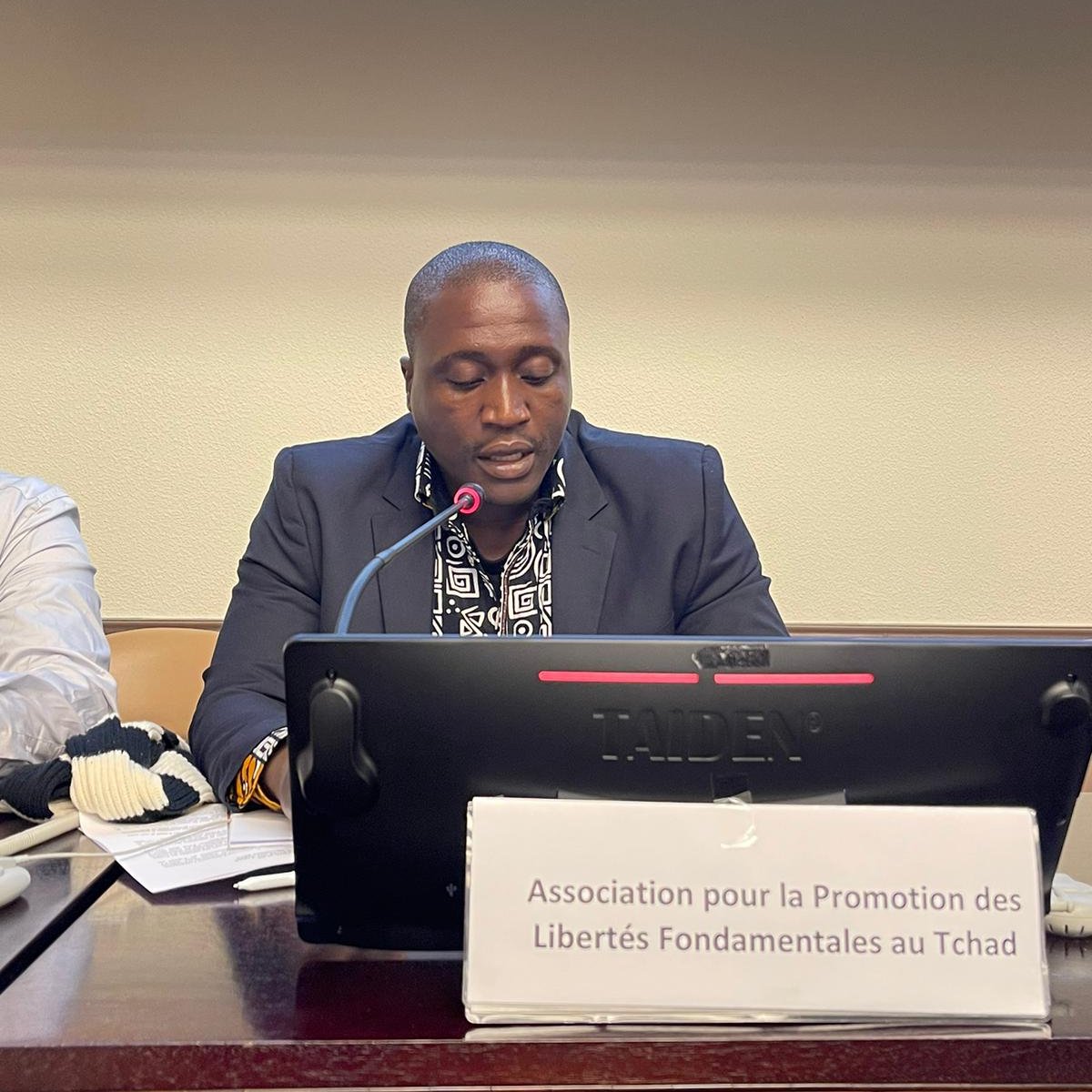 UPRinfo's tweet photo. #PS45 Association pour la Promotion des Libertés Fondamentales au Tchad raised concerns about the #RightsofRefugees and #AsylumSeekers in 🇹🇩. Among their recommendations, they call on #Chad to take legislative measures to lift all restrictions against #refugees. #UPR45 https://t.co/52LrmnX75j