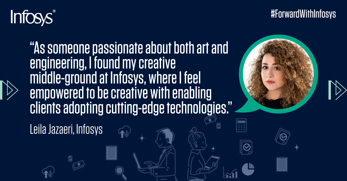 InfosysEurope's tweet image. The freedom to be creative while fulfilling client needs helps Leila grow professionally and stay inspired to build what’s next. infy.com/3svaazU #ThisIsInfosys #ForwardwithInfosys