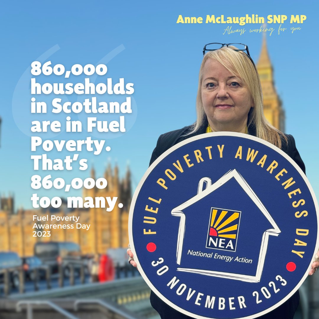 🗣️ @AnneMcLaughlin was happy to show support for the @NEA_UKCharity #FuelPovertyAwarenessDay campaign in #Westminster this week

'Nobody should be struggling to heat or light their homes this winter, the UK Govt need to do a LOT more, or let the Scottish Govt take control'