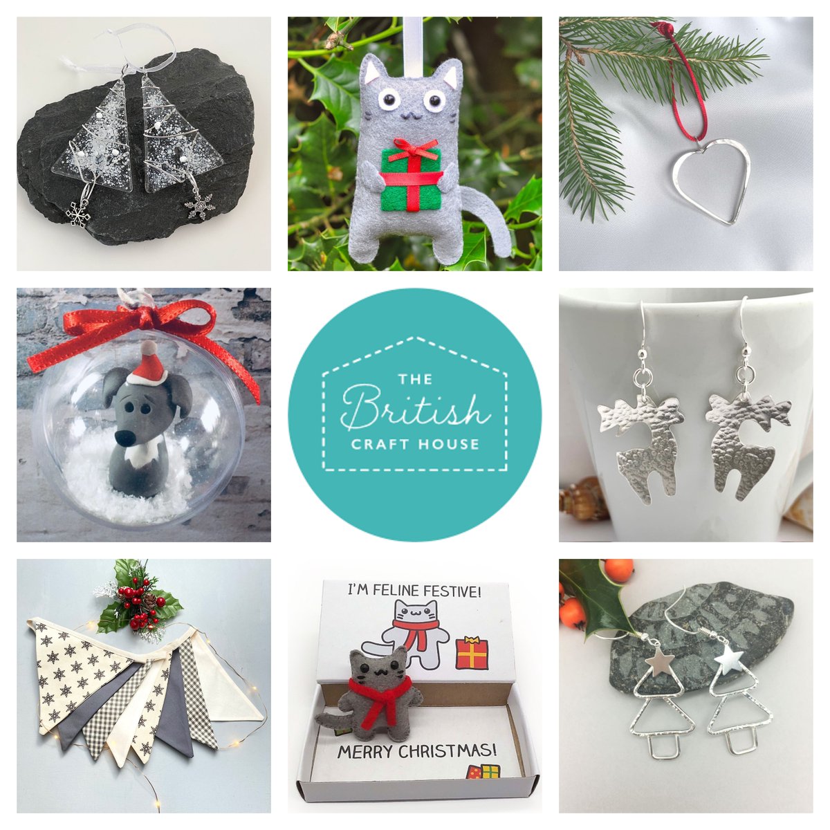 IceCreamCatShop's tweet photo. Today I thought I'd share some silver and grey Christmas gifts and decorations. Everything here is available right now @BritishCrafting. Designs by Jo's Little People, @BumblebeeGlass, Silver Wave Jewellery, @BirgitteBruun1, @HeartfeltCrft, @SilverCraftistr #tbch #greychrismtas https://t.co/VGbLpJrCwH