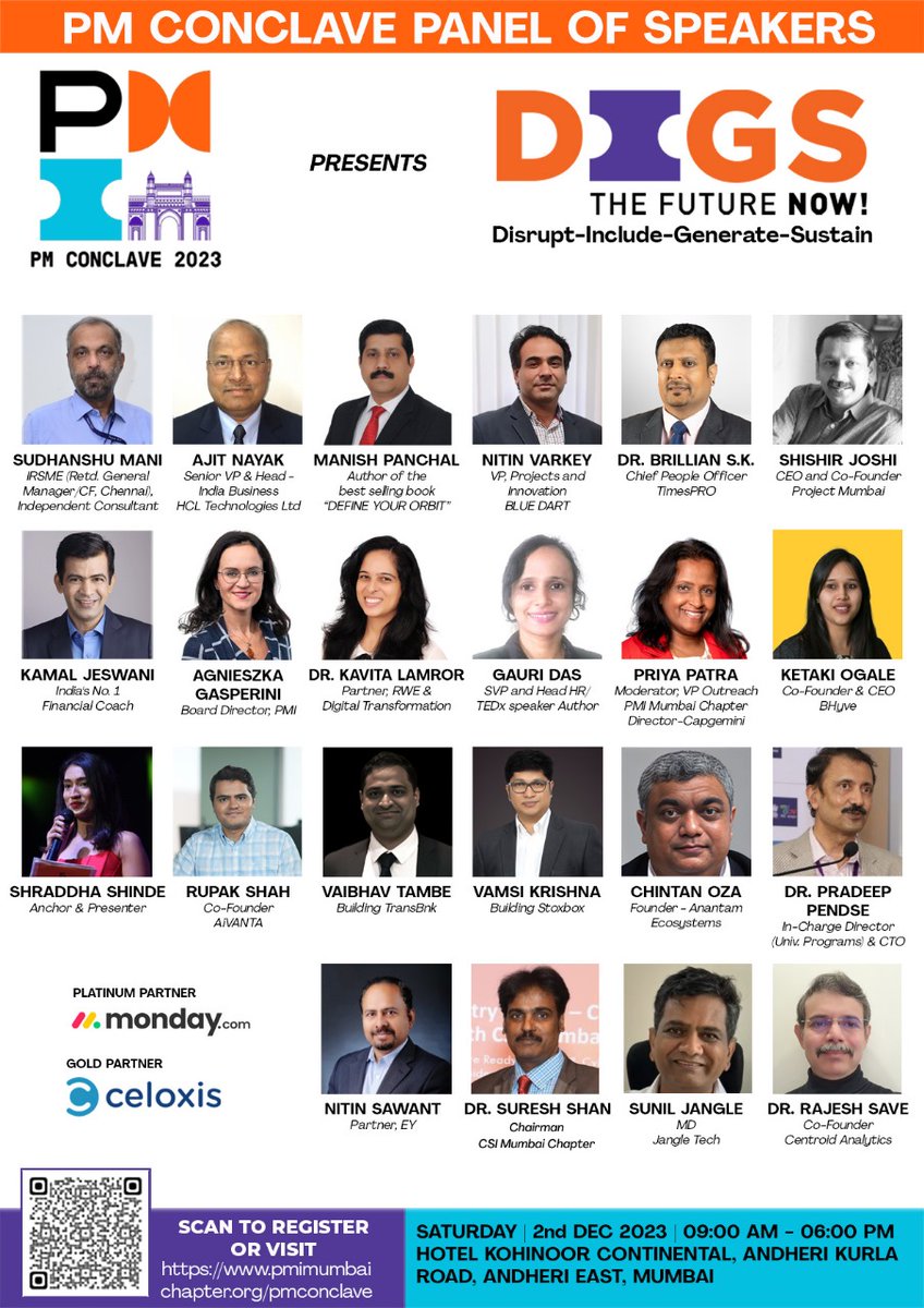 Computer Society of India, Mumbai Chapter is delighted to announce its partnership with PMI Mumbai Chapter as a Associate Partner for their most awaited in-person PM Conclave 2023 on December 2, 2023, have you blocked your calendar? 
Reg Link - pmimumbaichapter.org/pmconclave