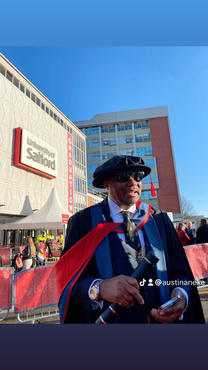 aneke_austin's tweet photo. My Doctorate Graduation..

Please join me to celebrate this milestone 

PhD - University of Salford, Manchester 

To God be the Glory @SalfordUni https://t.co/nzBZ2R2JwL