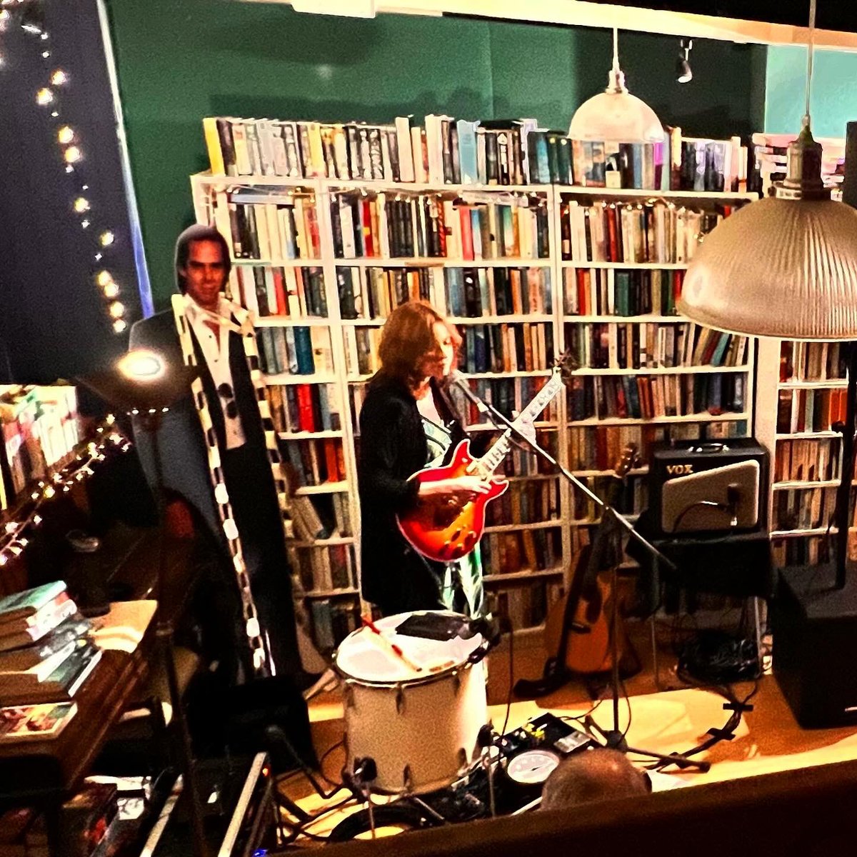 Sarah McQuaid (@sarahmcquaid) on Twitter photo -> a few more by <a href="/cacophonycotta1/">@cacophonycottage</a> of me “onstage” w/@TreeHouseBkshop’s famous cardboard cutout of Nick Cave smiling suavely over my shoulder. Huge thanks to Victoria, Becky & Rosie, & to <a href="/Ellie_Gowers/">Ellie Gowers</a> & <a href="/kenilwortharts/">Kenilworth Arts Festival</a> who are partnering w/Victoria for an ongoing series of -> -> a few more by <a href="/cacophonycotta1/">@cacophonycottage</a> of me “onstage” w/@TreeHouseBkshop’s famous cardboard cutout of Nick Cave smiling suavely over my shoulder. Huge thanks to Victoria, Becky & Rosie, & to <a href="/Ellie_Gowers/">Ellie Gowers</a> & <a href="/kenilwortharts/">Kenilworth Arts Festival</a> who are partnering w/Victoria for an ongoing series of ->