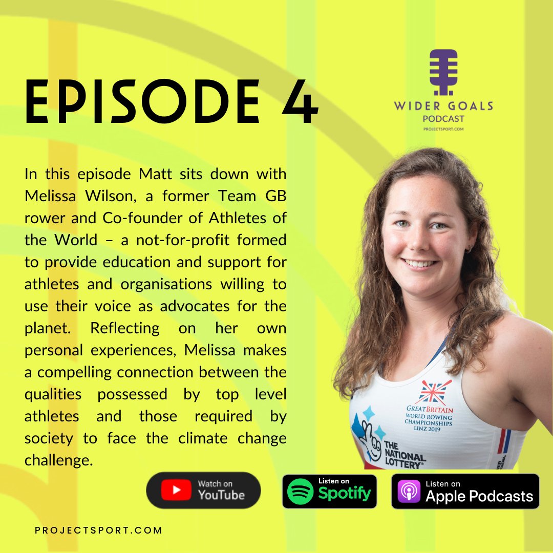 Episode 4 is now live! Matt chats to Melissa Wilson, former Team GB rower and Co-founder of Athletes of the World – a not-for-profit providing education and support for athletes and organisations advocating for the planet. #climatechallenge #athletes #teamGB #dobetterbebetter
