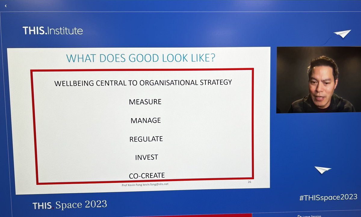 #THISspace2023 insightful talk from Kevin Fong. NHS a social and technical system - but the social aspects mostly ignored. Strong business case for investment in staff wellbeing - see ESRC review “NHS staff wellbeing:”. Without this long term sustainability of NHS under threat.
