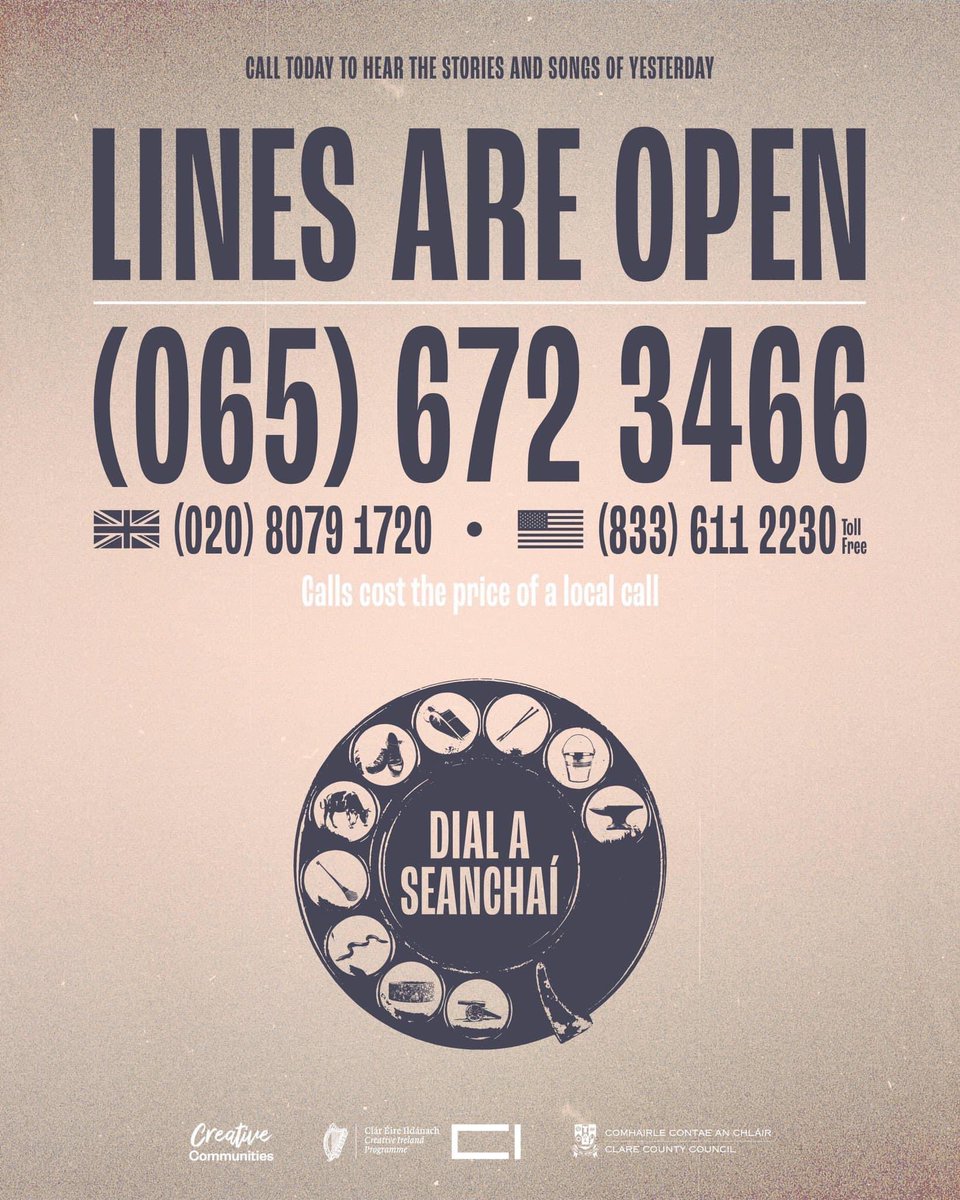 It’s the final day of <a href="/dialaseanchai/">Dial A Seanchaí</a> ☎️
Dial the number and select which story you’d like to hear. All calls are the price of a local call. Myths, magic &amp; music direct to your phone. My story is about the last night of Samhain, 30th Nov - today! Where the dead dance in the hills