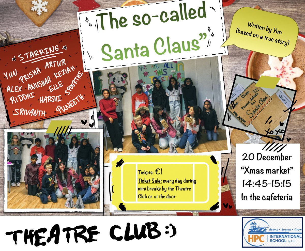 IBatHPC's tweet image. Our #theatre club will present their play &quot;The so-called Santa Claus&quot; during our #winter market on Dec. 20th. Get your ticket now!

#IBatHPC #BelongEngageGrow #IB #Heidelberg #education #Christmas #MYP