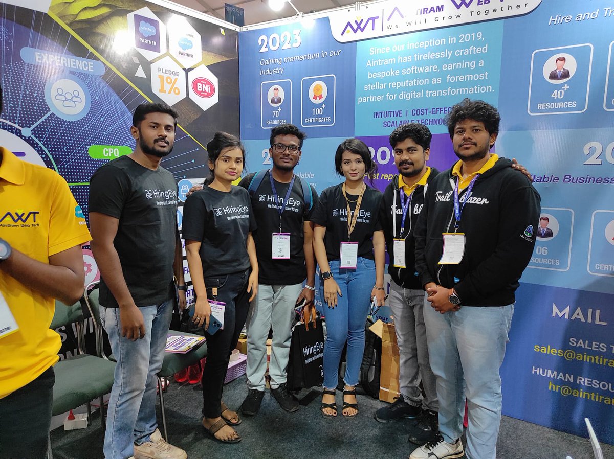 aintiram_in's tweet photo. Exciting scenes at Bengaluru Tech Summit Day 2! Visit our team at Stall P165 for an amazing experience. Don't miss the chance to meet our team and explore innovative tech solutions.#bengalurutechsummit #bts2023 #techconversations #itinnovations #salesforcepartner #aintiramwebtech https://t.co/wj65HmVLGr
