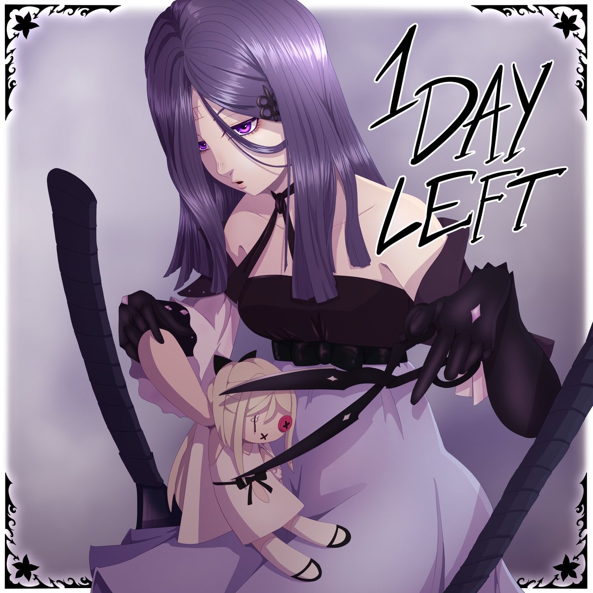DOD3_10th's tweet photo. 【1 Day Left🌸あと1日】
"Three holding a doll", only ONE day left!・「人形を抱く心に闇を抱えたスリイ」 あと一日へ！

by Blair Fujin (@Animefanka)
#10thDOD3 https://t.co/2m6diPBtA9