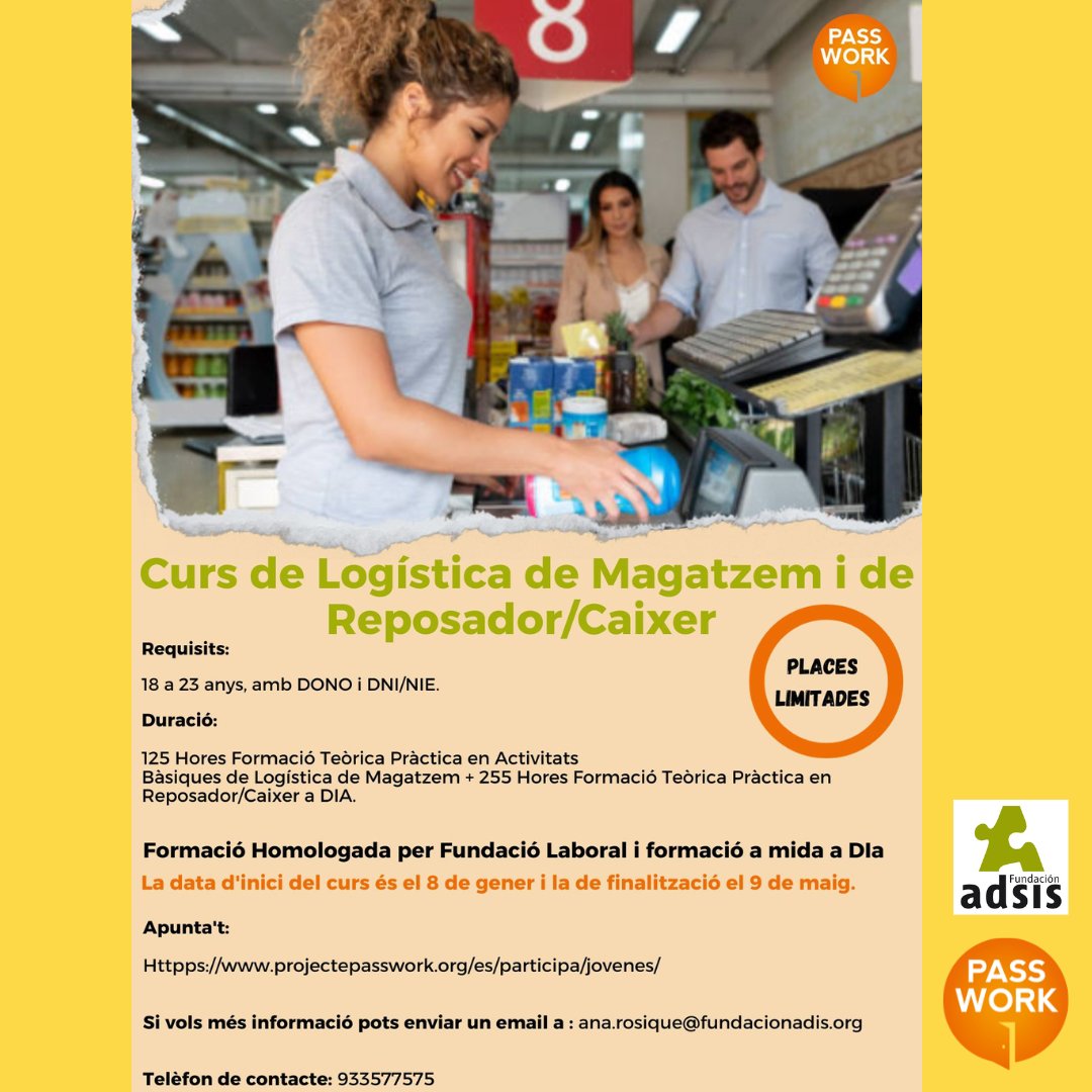 passworkbcn's tweet photo. Encara queden places disponibles a diferents formacions que realitzem a PASSWORK
CP ATENCIÓ SOCIOSANITÀRI
CP CLIMATITZACIÓ I FONTANERIA
CP PERRUQUERIA
CP CARROSERIA
FORMACIÓ TÈCNICA EN PNEUMÀTICS
FORMACIÓ DE LOGÍSTICA DE MAGATZEM
#passwork #fundacionadsis #aprender #formación https://t.co/22D6ADanZ8