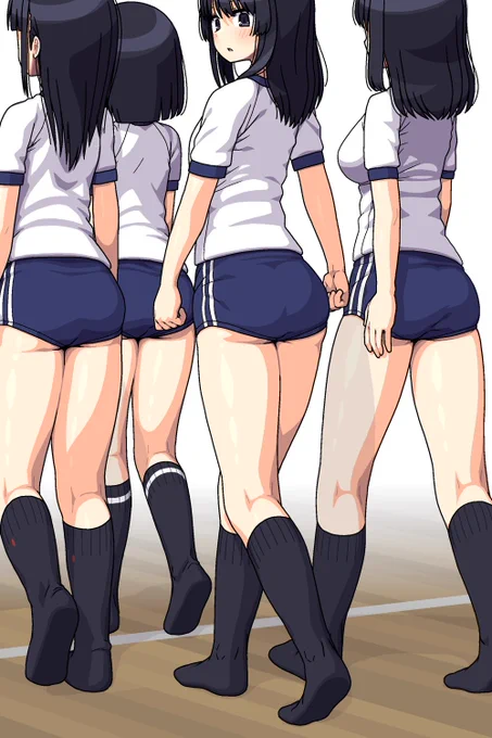 今月2度目の #いいおしりの日  移動する紺ブルマ女子