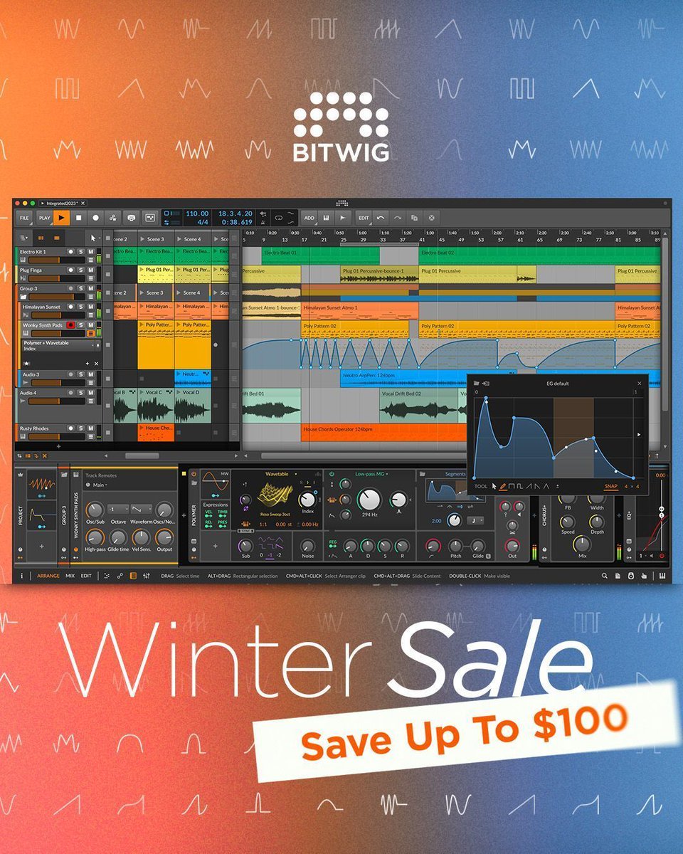 ZentralMedia_PT's tweet image. Como todos os anos, Promoção de inverno da #Bitwig está aqui! A partir de hoje, 17 de novembro de 2023, até 8 de janeiro de 2024, estarão disponíveis varias #promos incluindo o #bitwigStudio
buff.ly/3ulAJYX