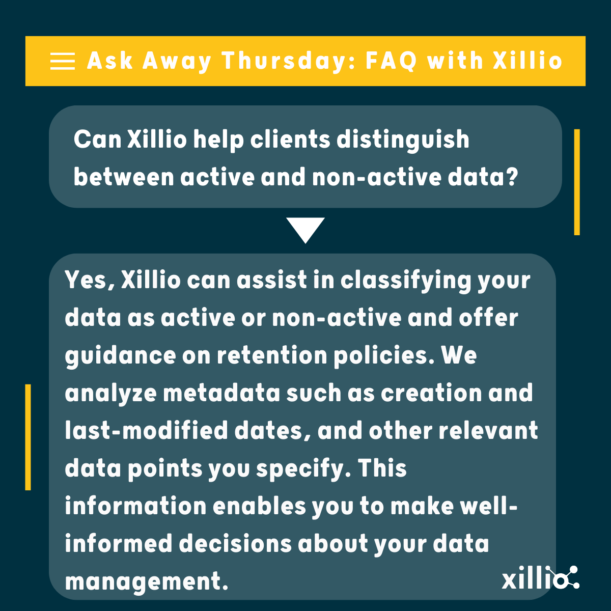 xillio's tweet image. Get ready for another exciting &quot;Ask Away Thursday with Xillio! 🧠&quot; 

Join us every Thursday for our FAQ series, where we answer the most-asked questions about content migration.

#FAQ #KnowledgeExchange #SharePointOnline #contentmigration