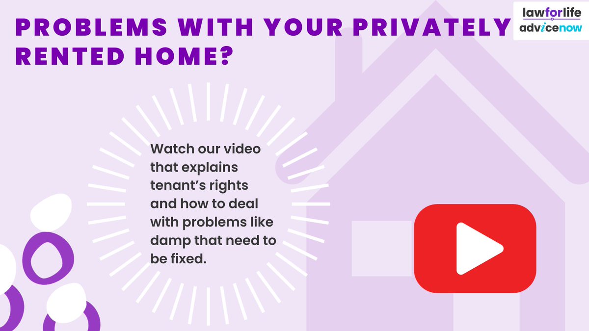 Advicenow's tweet image. Do you rent from a private landlord and have problems with your home like damp, broken windows, or no hot water?

Our video explains what options are available to tenants who are living in poor housing conditions.

↘️bit.ly/3Rpkjs4

#HousingProblems #Tenant