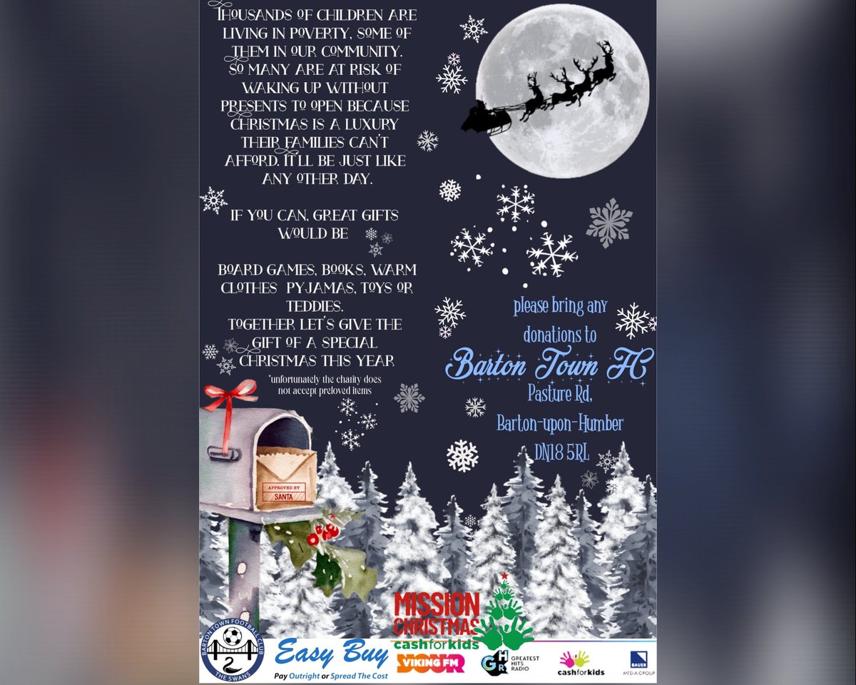 Christmas is getting closer. Normally, around this time of year, we'd be holding a Christmas raffle to raise funds for the Club, but this year, we want to do something a little different.

cashforkids.org.uk/mission