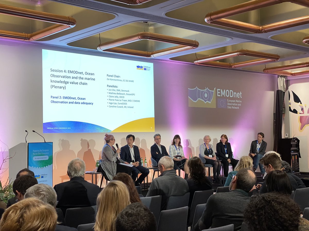 "With #EOOS we have the opportunity to create a ownership on the member state level, a pan-European ocean observing system to support the services, and to establish a high level decision making body to serve the society" <a href="/LipsInga/">Inga Lips</a> at the #EMODnetConference2023